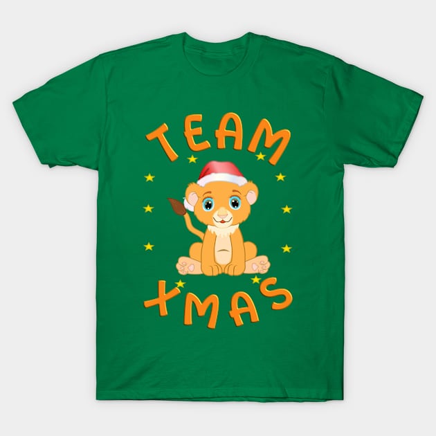 Team Xmas Baby Lion T-Shirt by madrigenum